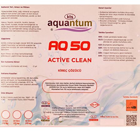 Aquantum 10 Kg (9 LT)  Active Clean  Kireç ve Kir Çözer Temizler-ToptancıyızBiz